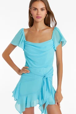 New Amanda Uprichard Aliyah Skort Romper Aquafina