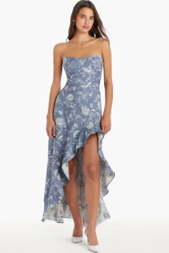 Sale Amanda Uprichard Alyse Dress DenimBrocade