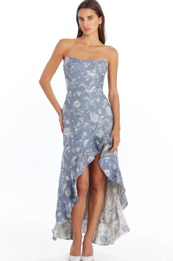 Sale Amanda Uprichard Alyse Dress DenimBrocade