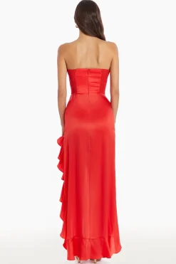 Amanda Uprichard Amalia Silk Gown CandyApple