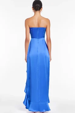 Hot Amanda Uprichard Amalia Silk Gown Cobalt