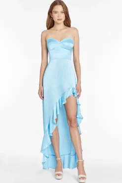 Outlet Amanda Uprichard Amalia Silk Gown Pacific