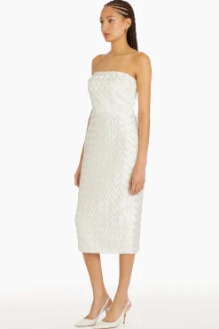 Sale Amanda Uprichard Arely Midi in Pleat Ivory