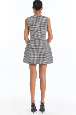 New Amanda Uprichard Banco Dress CheckmateHoundstooth