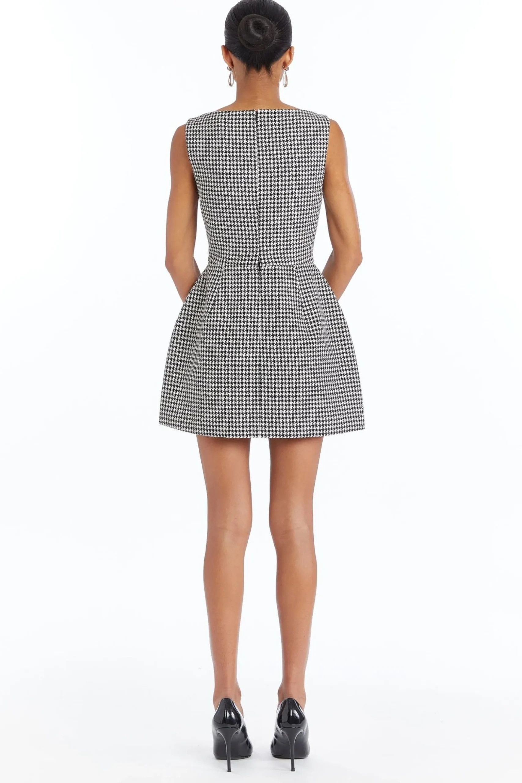 New Amanda Uprichard Banco Dress CheckmateHoundstooth