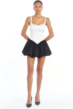 Hot Amanda Uprichard Bettina Skort Romper Ivory/Black