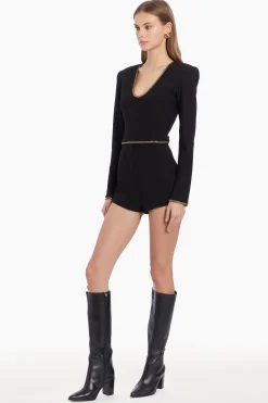 New Amanda Uprichard Boheme Romper Black