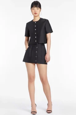 Online Amanda Uprichard Braswell Top in Nylon Black