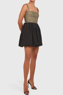 Online Amanda Uprichard Christine Dress Gold/Black