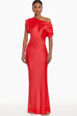 Outlet Amanda Uprichard Elroy Silk Maxi Crimson