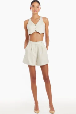 Sale Amanda Uprichard Ethan Crop Vest Beige