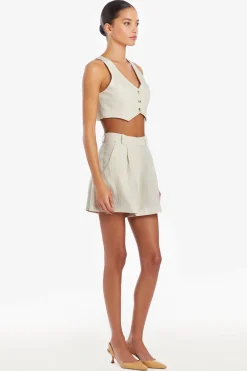 Sale Amanda Uprichard Ethan Crop Vest Beige