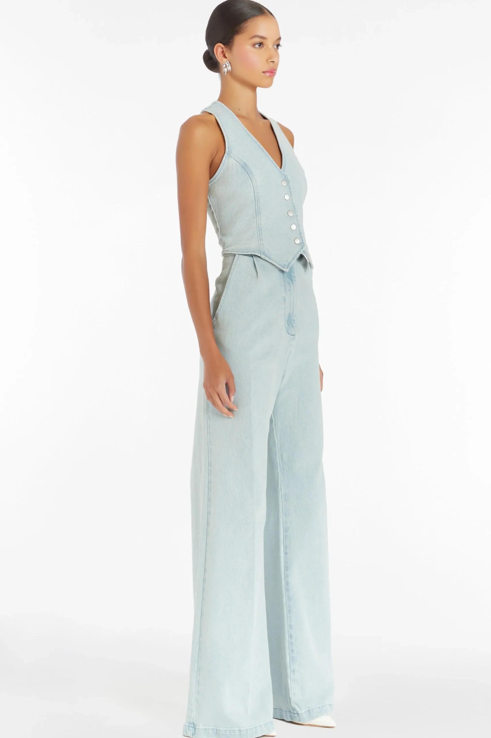 Best Amanda Uprichard Ethan Denim Jumpsuit Iceberg