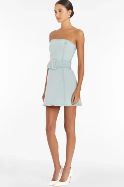 Clearance Amanda Uprichard Fae Denim Dress Iceberg