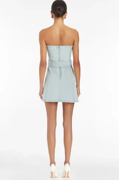 Clearance Amanda Uprichard Fae Denim Dress Iceberg