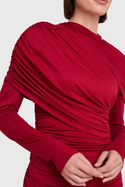 Sale Amanda Uprichard Greeley Dress Carnelian