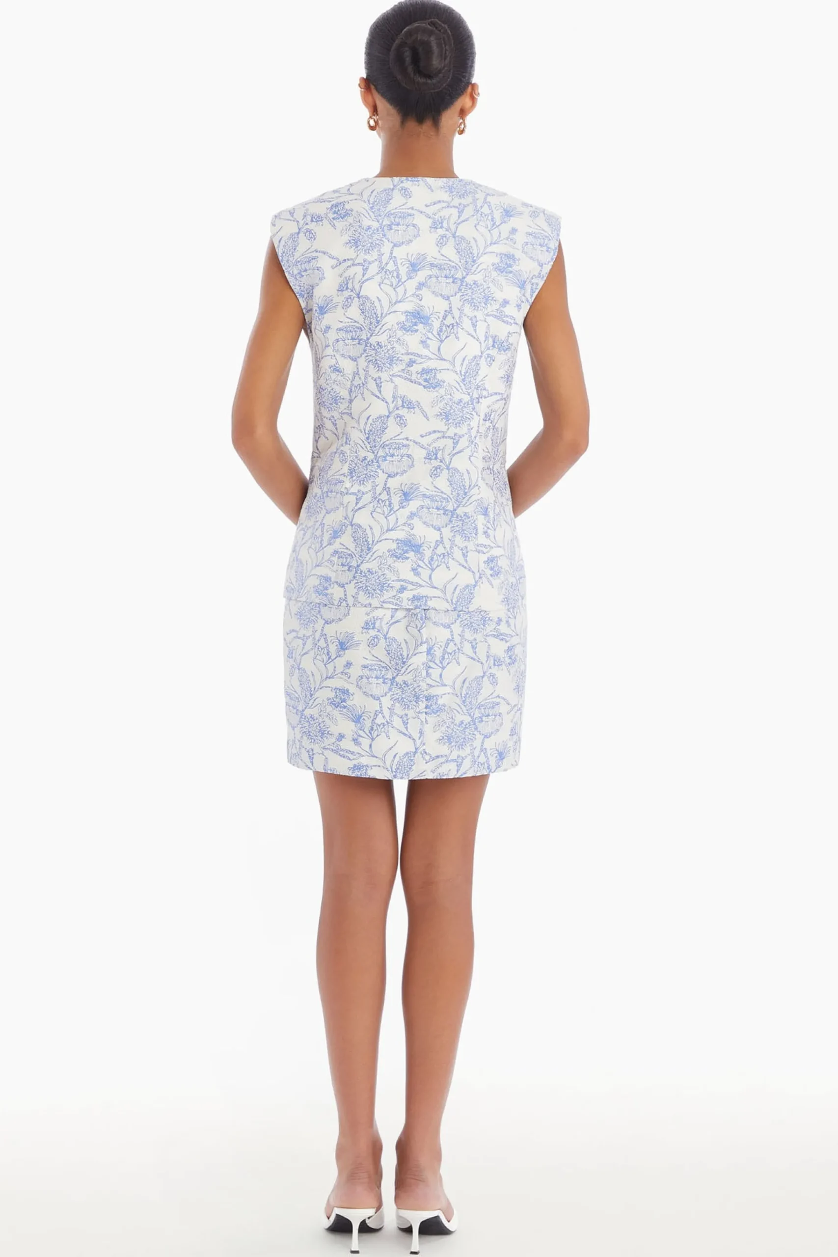 Outlet Amanda Uprichard Hughes Vest in Toile Brocade EnglishBlue