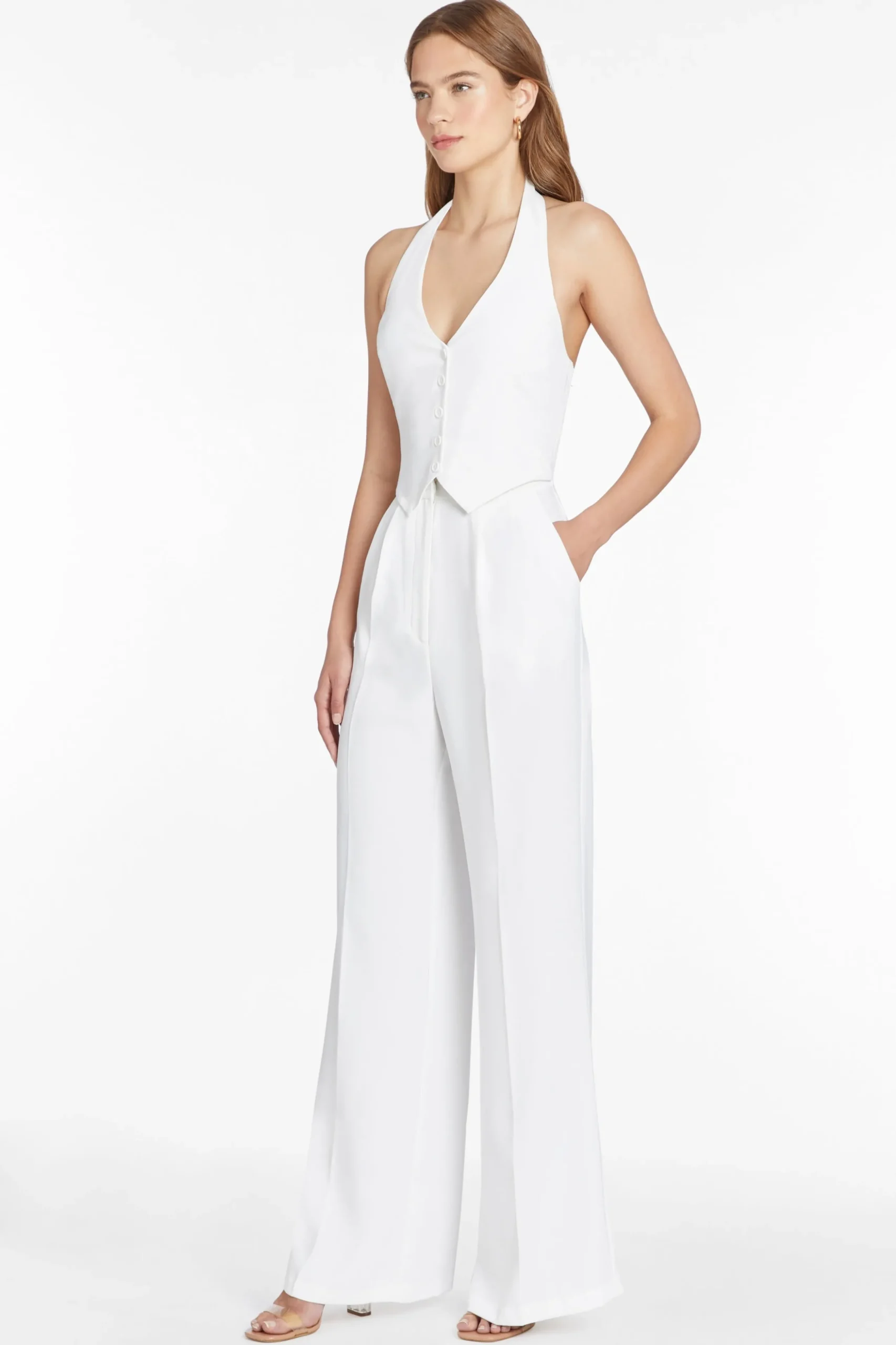 Discount Amanda Uprichard Isadore Jumpsuit Ivory