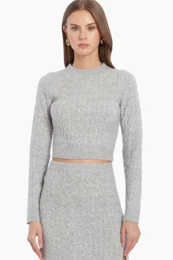 Discount Amanda Uprichard Isla Top LightHeatherGray