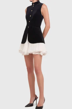 Discount Amanda Uprichard Justine Dress Black/Ivory