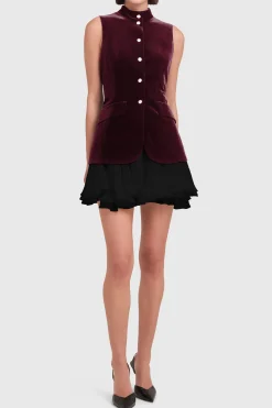 Discount Amanda Uprichard Justine Dress Burgundy/Black