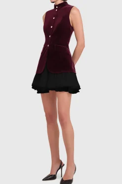 Discount Amanda Uprichard Justine Dress Burgundy/Black