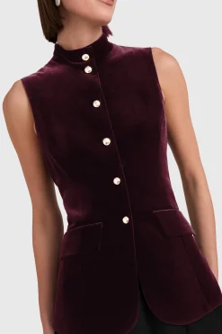 Discount Amanda Uprichard Justine Dress Burgundy/Black
