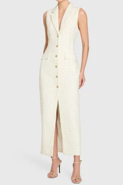 Hot Amanda Uprichard Keanu Dress White/Gold