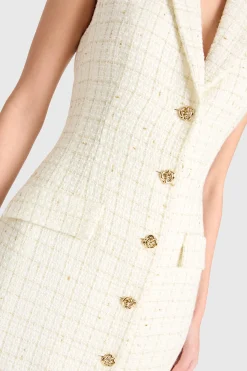 Hot Amanda Uprichard Keanu Dress White/Gold
