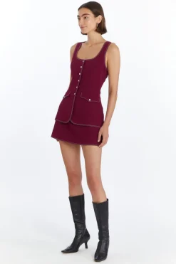 Amanda Uprichard Kya Western Romper Syrah