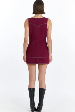 Amanda Uprichard Kya Western Romper Syrah