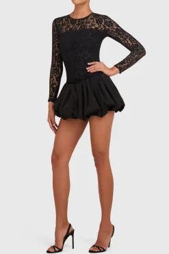 New Amanda Uprichard Lacey Skort Romper Black