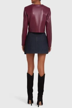 Online Amanda Uprichard Long Sleeve Braswell Jacket Burgundy