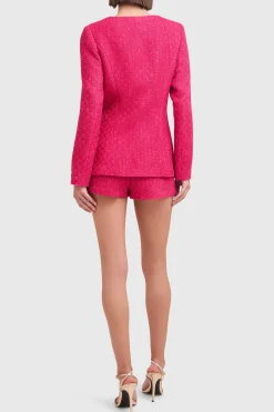 Sale Amanda Uprichard Long Sleeve Kya Romper HotPink
