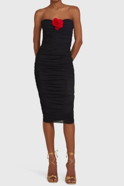 Discount Amanda Uprichard Lopez Rose Dress Black
