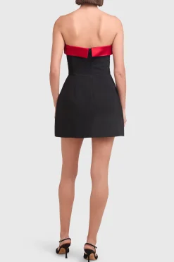 Hot Amanda Uprichard Lucienne Skort Romper Black/Ruby