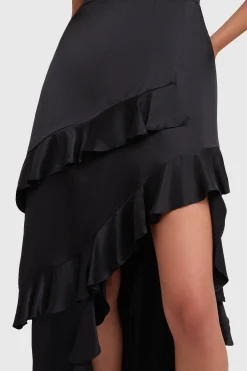 Discount Amanda Uprichard Magnolia Silk Maxi Black