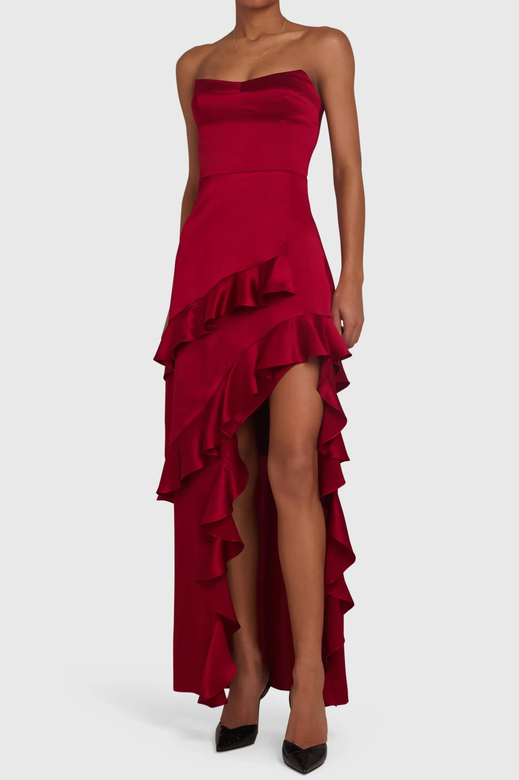 Clearance Amanda Uprichard Magnolia Silk Maxi Carnelian