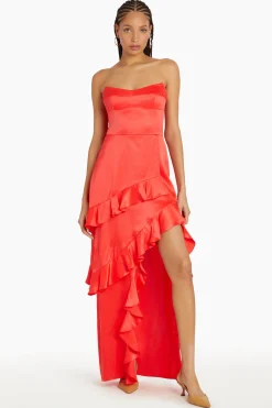 Amanda Uprichard Magnolia Silk Maxi Crimson
