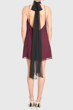 Sale Amanda Uprichard Manoella Dress Wine/Black