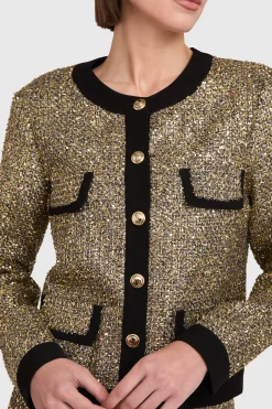 Discount Amanda Uprichard Paxton Jacket Gold/Black