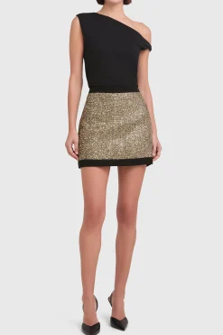 Amanda Uprichard Paxton Skirt Gold/Black