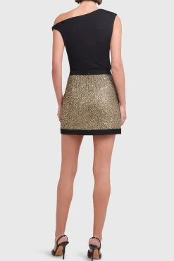 Amanda Uprichard Paxton Skirt Gold/Black