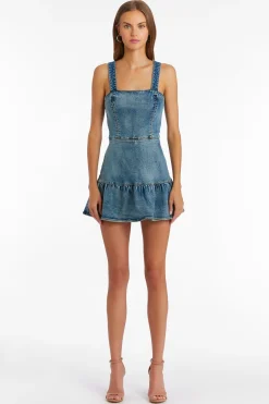 Hot Amanda Uprichard Piper Skort Romper Mid-Wash