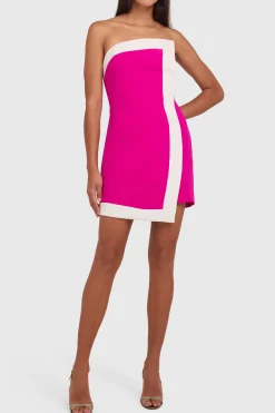 Discount Amanda Uprichard Rhodes Dress DarkHotPink/Ivory