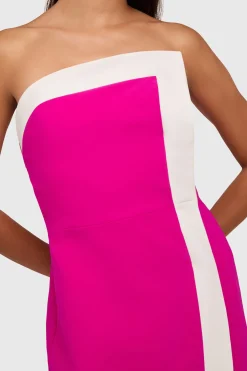Discount Amanda Uprichard Rhodes Dress DarkHotPink/Ivory