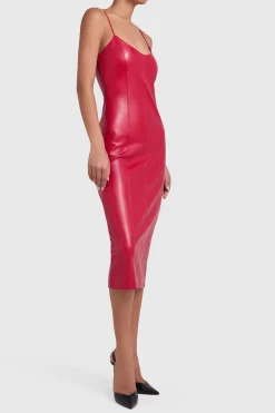 Clearance Amanda Uprichard Rocco Midi Dress Scarlet