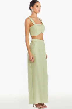 New Amanda Uprichard Royston Crop Top Aloe