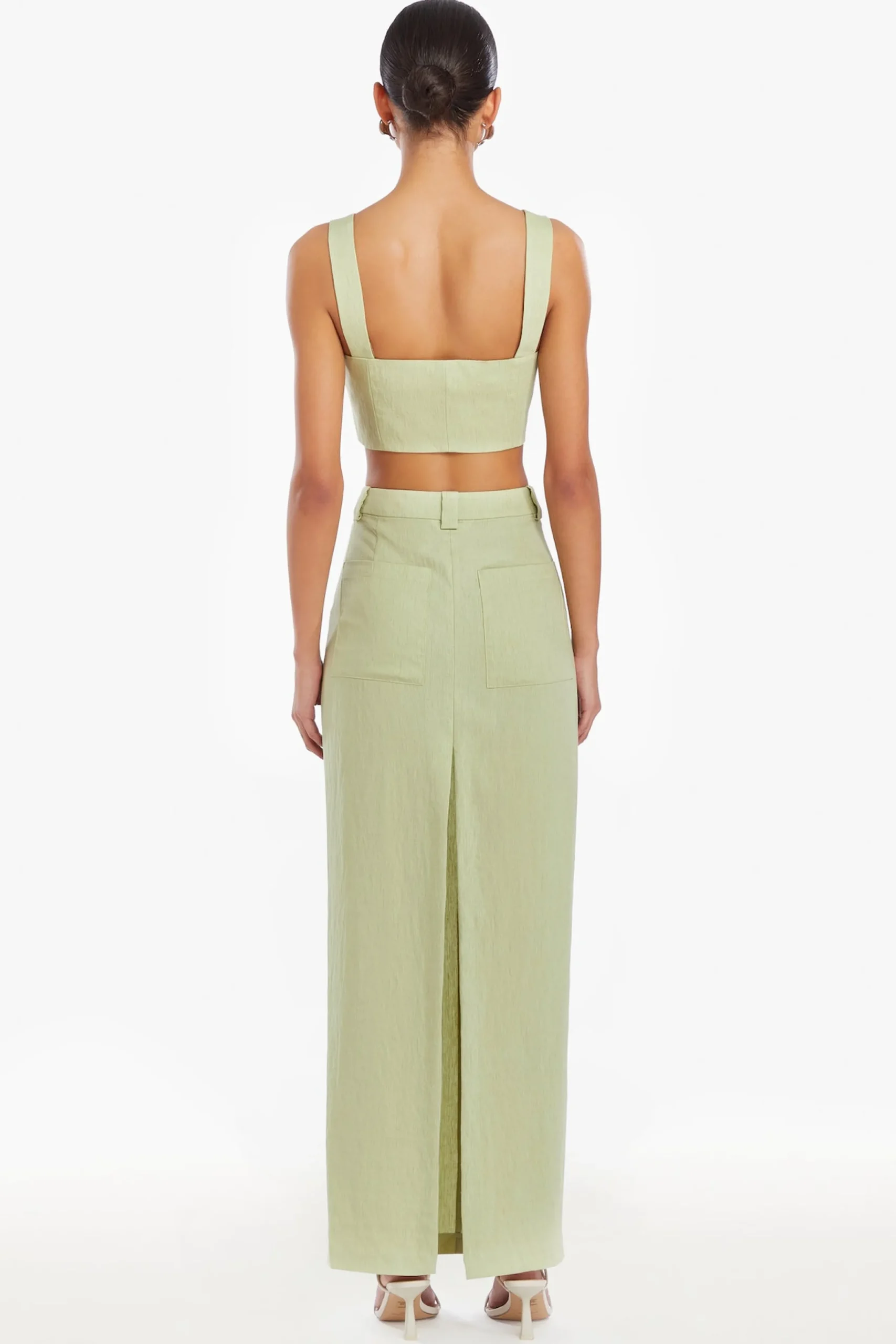 New Amanda Uprichard Royston Crop Top Aloe