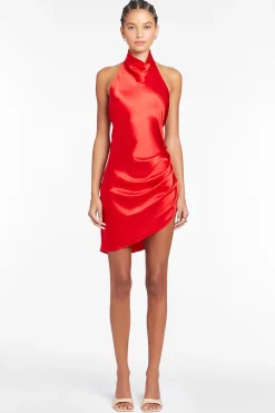 Hot Amanda Uprichard Samba Silk Dress Ruby
